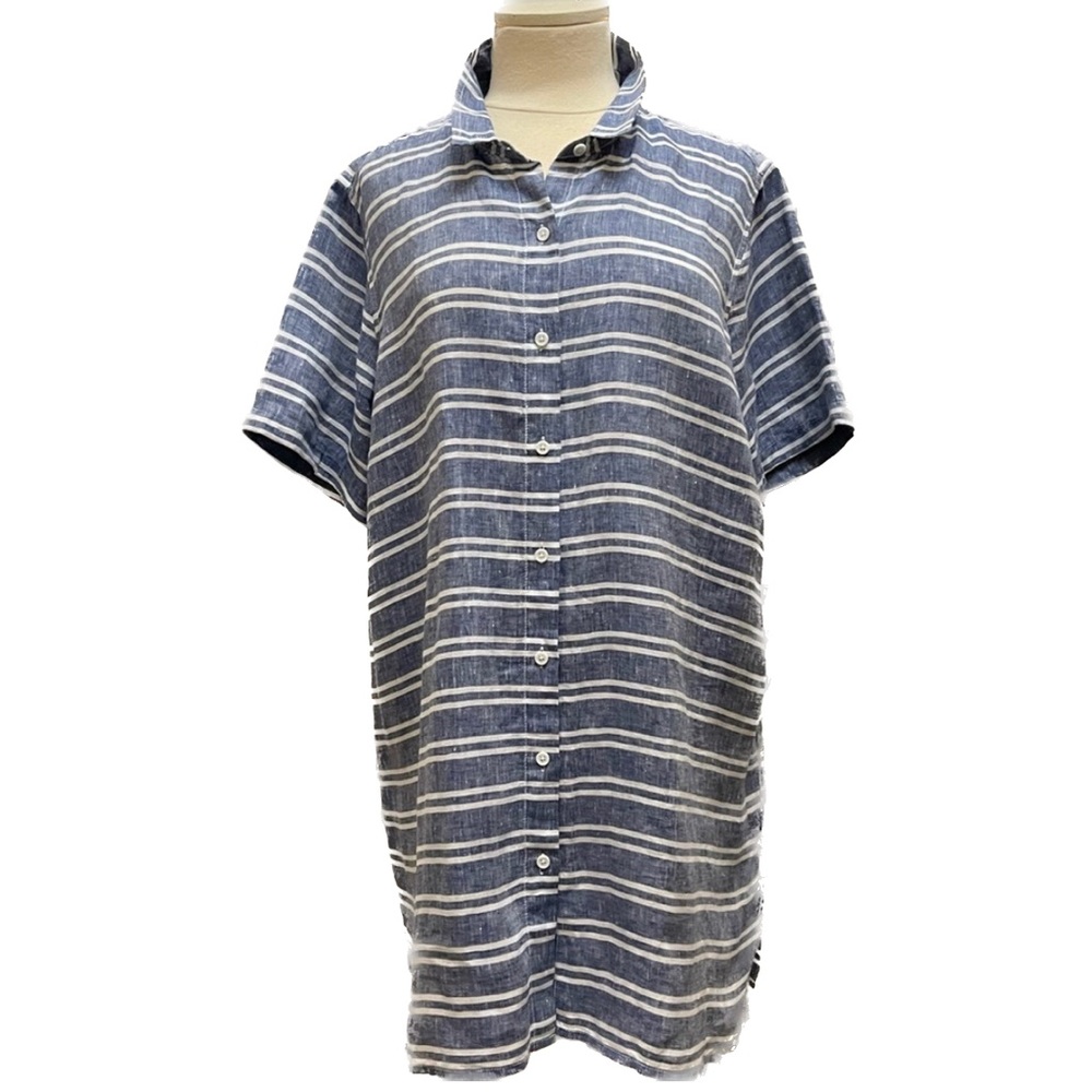 Garnet Hill Striped Linen Tunic XL
